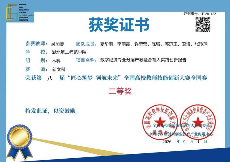 喜报｜数字经济系在第八届全国高...
